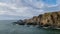 Panoramic shot of cliffs and sea at Hartland Quay, Devon, England, UK.