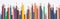 Panoramic shot of color sharpened pencils isolated on white.