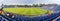 Panoramic shot of a day night international T20 cricket match at Sophia Gardens during the pandemic in Cardiff, Wales, UK