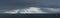 Panoramic shot of the Elephant Island in the Antarctic Ocean on a gloomy day