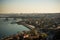 Panoramic shot of Golden Horn Galata bridge and mosque Eminonu, Istanbul, Turkey