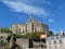 Panoramic shot of the Mont Saint-Michel Abbaye in France with thin clouds background