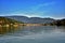 Panoramic shot of the mountain landscapes of the Danube river in Romania