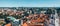 Panoramic shot of the Old Town Vilnius under the sunlight and a blue sky in Lithuania