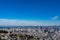 Panoramic shot of San Francisco Business District from Twin Peaks, California USA, March 30 2020