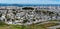 Panoramic shot of San Francisco Business District from Twin Peaks, California USA, March 30 2020