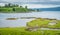 Panoramic sight in the Isle of Mull with Aros Castle in background, Scotland.