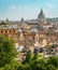 Panoramic sight from Viale TrinitÃ  dei Monti, with the dome of the Basilica of Ambrogio e Carlo al Corso, Rome, Italy.