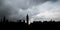 Panoramic silhouette of The Houses of Parliament and the Big Ben in London