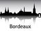 Panoramic Silhouette Skyline of Bordeaux France