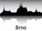 Panoramic Silhouette Skyline of Brno Czechia