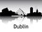 Panoramic Silhouette Skyline of Dublin Ireland