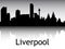 Panoramic Silhouette Skyline of Liverpool United Kingdom