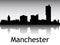 Panoramic Silhouette Skyline of Manchester United Kingdom
