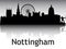 Panoramic Silhouette Skyline of Nottingham United Kingdom