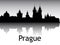 Panoramic Silhouette Skyline of Prague Czechia
