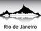 Panoramic Silhouette Skyline of Rio de Janeiro Brazil