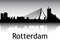 Panoramic Silhouette Skyline of Rotterdam Netherlands