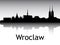 Panoramic Silhouette Skyline of Wroclaw Poland