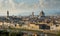 Panoramic Skyline of the historical city of Florence in Italy from Michelangelo piazza