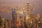 Panoramic Skyline of Hong Kong City