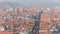 Panoramic skyline of Lima city from above with many buildings aerial timelapse. Lima, Peru