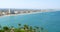 Panoramic Skyline View Of Peniscola City Beach Resort At Mediterranean Sea