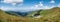 Panoramic spectacular view to Liptov region, High Tatras,Liptovska Mara lake in Slovakia from the range of Low Tatras Nizke Tatry