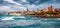 Panoramic spring cityscape of Alghero town. Dramatic morning scene of Sardinia island, Italy, Europe.