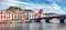 Panoramic spring cityscape of Bosa town with Ponte Vecchio bridge across the Temo river. Amazing morning view of Sardinia island,