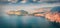 Panoramic spring view of Asos peninsula and town.
