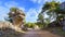 Panoramic with strange rock formations of the Enchanted City of Cuenca,