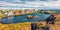 Panoramic summer cityscape of small fishing town - Stykkisholmur. Sunny morning scene of west Iceland, Europe.