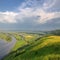 Panoramic summer landscape with a river. Kama River, Tatarstan,