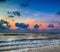 Panoramic sunrise sunset Cape Verde Islands