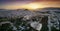 Panoramic sunrise view of the cityscape of Athens, Greece