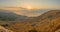 Panoramic sunrise view of the Sea of Galilee from Arbel