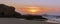 Panoramic sunset over Pescadero State Beach.