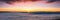 Panoramic sunset scenery, stunning summer dawn