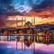 Panoramic sunset view of Istanbul's skyline with the Blue Mosque and Hagia Sophia
