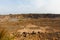 Panoramic survey of a quarry for the extraction of natural stone in Russia