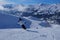 Panoramic swiss alps mountain view of StÃ¤zerhorn at Lenzerheide