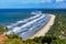 Panoramic top view of the beaches of Sargi and Pe de Serra