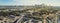 Panoramic top view Dallas Downtown from Trinity Groves with cloud blue sky