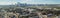 Panoramic top view Dallas Downtown from Trinity Groves with cloud blue sky