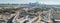 Panoramic top view Dallas Downtown from Trinity Groves with cloud blue sky