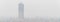 Panoramic top view foggy and misty Hanoi urban landscape causes by air pollution