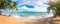 Panoramic tropical beach with coconut palm