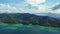 Panoramic of tropical fiord in Paraty, Rio de Janeiro, Brazil, from the Pao de Acucar peak in Saco do Mamangua