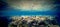 Panoramic underwater shot of coral in the Great Barrier Reef